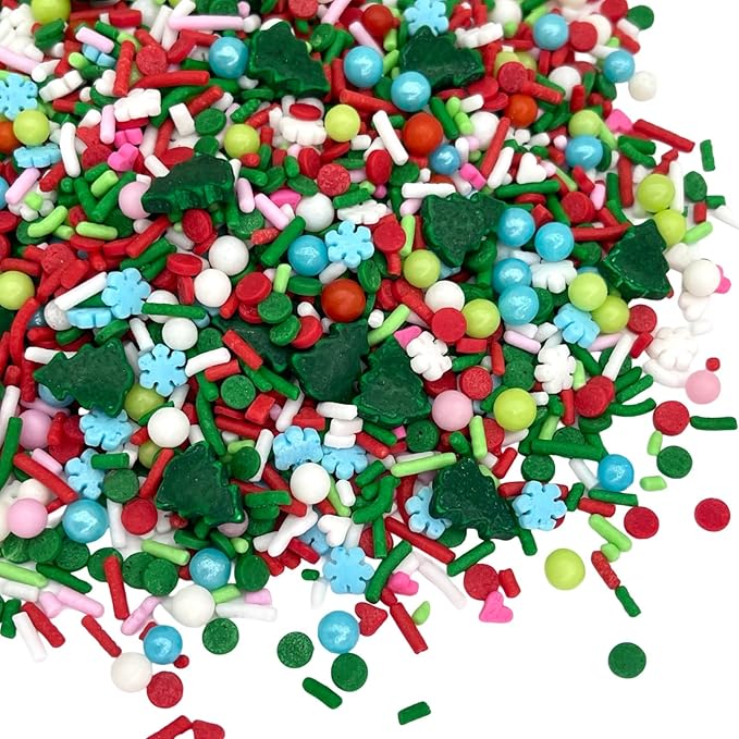Manvscakes | 4 oz Vintage Christmas sprinkles | Cake sprinkle | Cookie sprinkles | Baking | Holiday sprinkles | Pink and green sprinkle