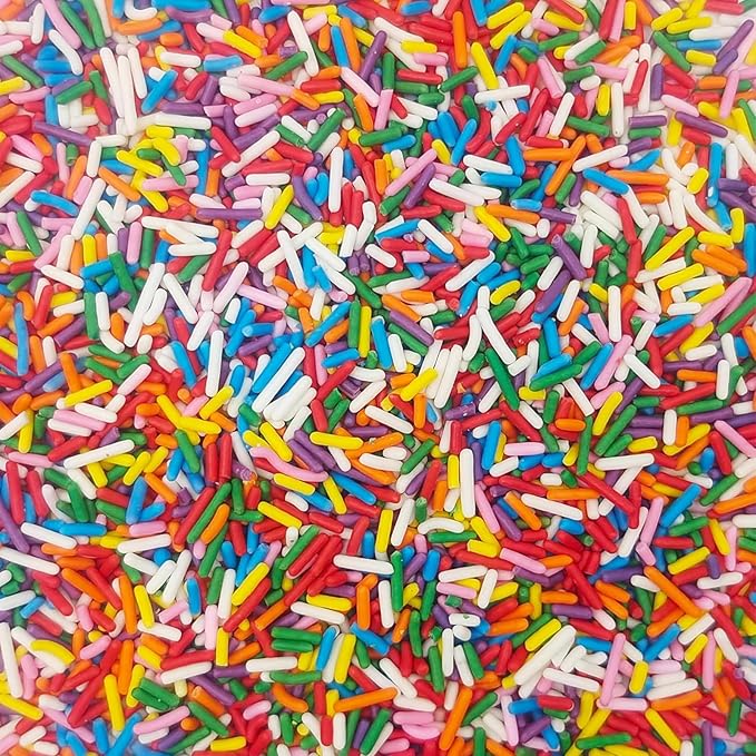 Sentovac Rainbow Soft Jimmies Sprinkles Edible for Cake Decorating Rainbow Sprinkles Sugar Candy Cookie Cupcake Topper Ice Cream Baking Decorations Wedding Halloween Christmas Supplies 3.35oz