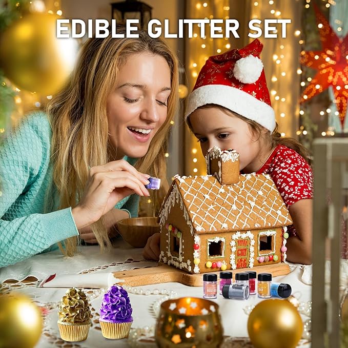 Edible Glitter - 30g Edible Luster Dust Metallic Food Grade Coloring Glitter for Drinks, Baking, Cake Decorating - Edible Dust Powder Shimmer Sprinkle Powder for Icing, Cocktail, Candy (Pink)