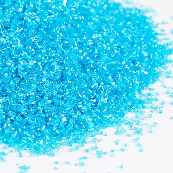 Blue Sanding Sugar 150g (5.3 oz) - Edible Sparkling Sugar for Baking Decorations, Cookies, Cakes, Cupcakes, Ice Cream Toppers - Vibrant Blue Color Sugar Crystals Winter Sprinkles