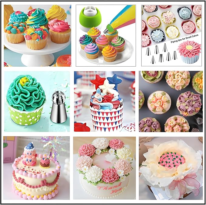 387 Pcs Cake Decorating Kit Piping Bags and Tips Set,with 64 Icing Tips,102 Pastry Bags,5 Couplers,Cake Spatulas,More Cupcake Cookie Decoration Tools,Toolbox, (Pink)