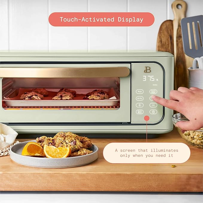 Beautiful Infrared Air Fryer Toaster Oven Kit – Special Edition Multi‑Function Countertop Oven with 10 Presets, Fast Heating & Accessories by Drew Barrymore (Green)