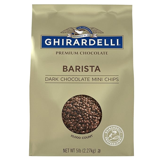 Ghirardelli Chocolate Company Dark Chocolate Barista Mini Chips 10,000 per lb, 5lb. Bag (Pack of 1)