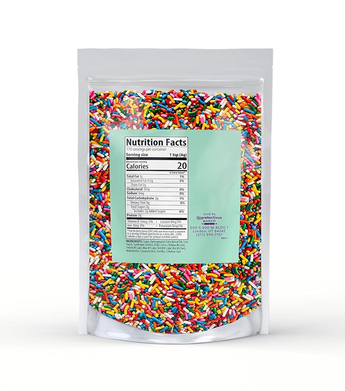 Unpretentious Rainbow Baking Sprinkles (1.5 lb) Bulk Quantity for High-Volume Baking, Dessert Topper