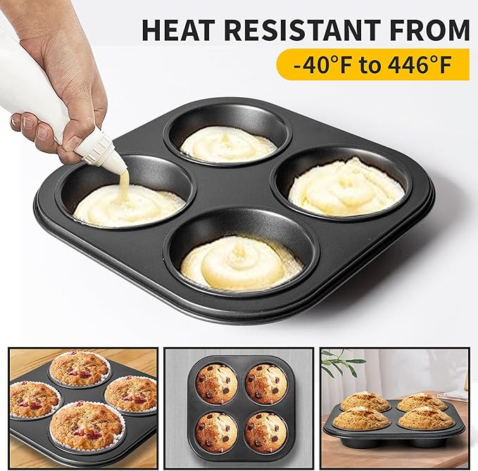 Air Fryer Muffin Pan, 2 Pack Cupcake Molds for Air Fryer Toaster Oven, Nonstick Cupcake Baking Pan for Counter Top Oven Small Oven