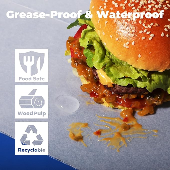 Fit Meal Prep [6000 Pack] 15 x 10.75" Wax Paper Sheets for Food, Interfolded Precut Deli Paper, Pop Up Grease-Proof Sandwich Paper Wraps, Waterproof for Lunch, Food Basket, Microwave Cover, BBQ