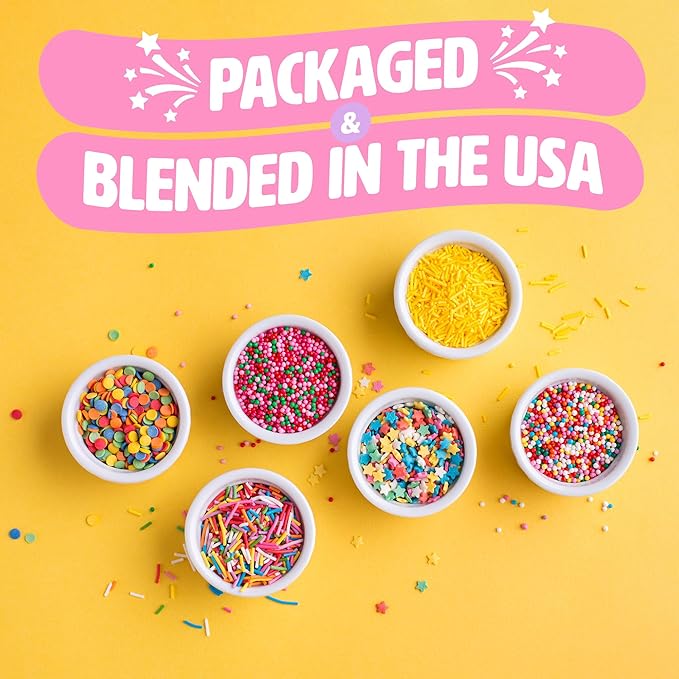 Decorative 4th of July Sprinkles - Our Red, White, Blue & Gold Patriotic Sprinkles for Cake Decorating Are Proudly Made in the USA - Our 4th of July Treats are Red 3 Free (Stars & Stripes, 3.5oz)