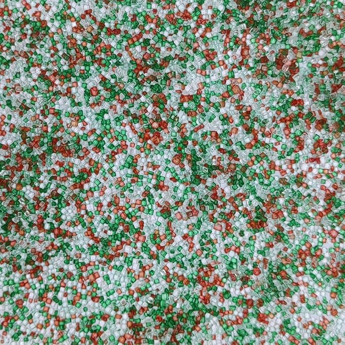 Edible Sanding Sugar Sprinkles for Cookie Decorating, Sugar Sprinkle Mix For Celebration Cakes, Cupcakes, Cookies, 3OZ (Red&Green&White)