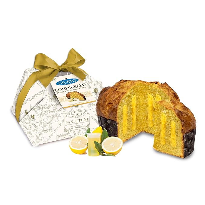 Giusto Sapore Authentic Italian Panettone Filled with Limoncello Cream - New and Imported from Italy, Family Owned - 28.21 oz