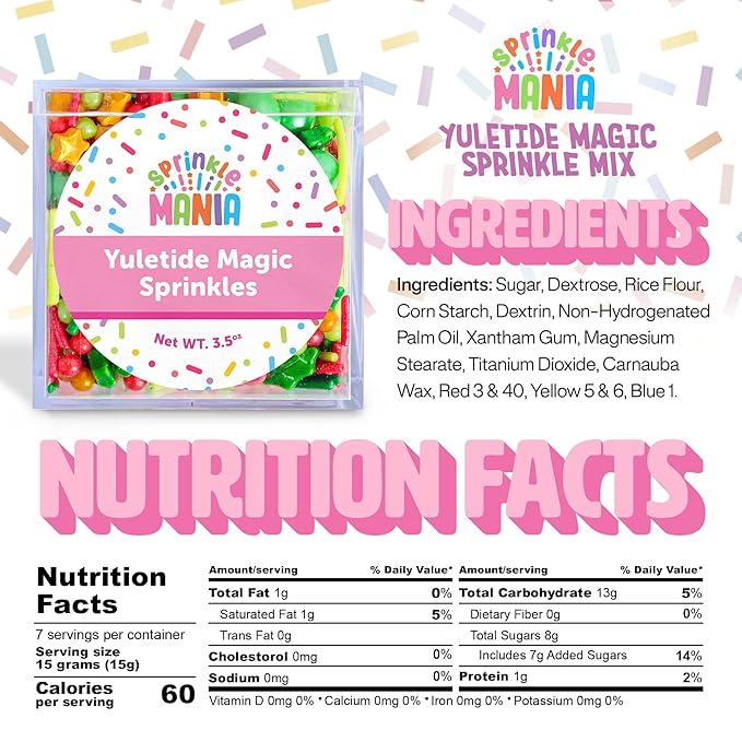 Charming Christmas Sprinkles for Cookie Decorating – Our Mix Includes Pretty Tree, Star & Ornament Sprinkles - For Holiday Cake Decorating (Yuletide Magic)