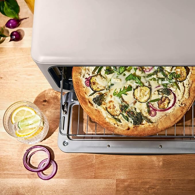 Beautiful Infrared Air Fryer Toaster Oven Combo - 10-in-1 Countertop Convection Oven with Air Fry, Bake, Pizza, Toast & Dehydrate Functions - 1800W Stainless Steel Kitchen Appliance (Porcini Taupe)