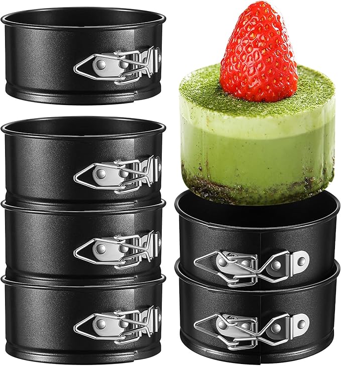 Toyvian 6 Pack Spring Form Pan Set, 4. 7-inch Mini Cake Pan with Removable Bottom, Nonstick Leakproof Round Cake Mold Spring Form Molds for Mini Cheesecakes, Pizzas And Quiches