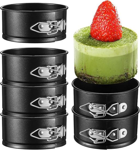 Toyvian 6 Pack Spring Form Pan Set, 4. 7-inch Mini Cake Pan with Removable Bottom, Nonstick Leakproof Round Cake Mold Spring Form Molds for Mini Cheesecakes, Pizzas And Quiches