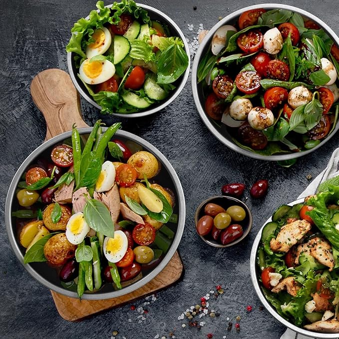 Stainless Steel 3/4 QT Mixing Bowl | Home & Commercial Quality | Flat Bottom | Cooking, Baking, Meal Prep [1PK]