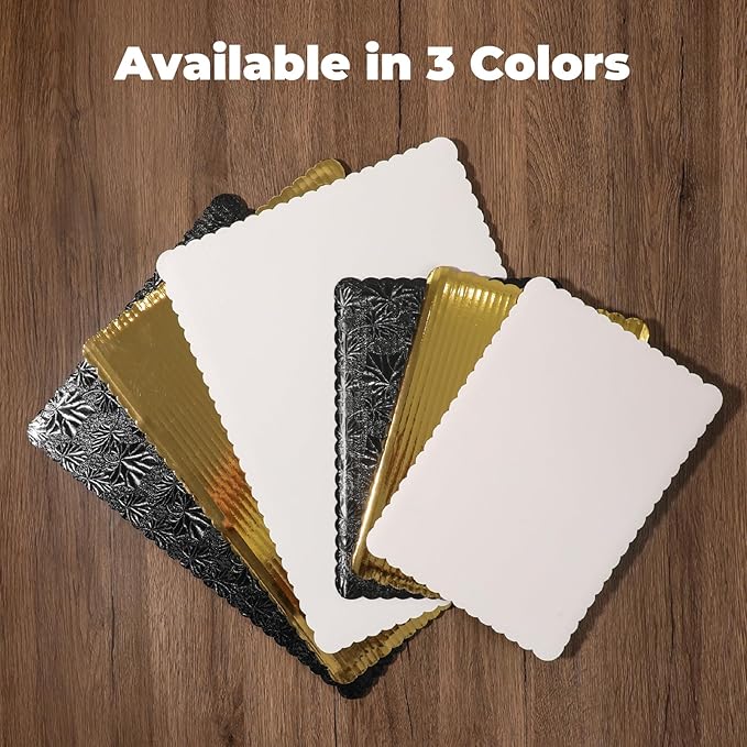 Fit Meal Prep [20 Pack 19x14 Rectangle Cake Boards Gold Cardboard Cake Base, Half Sheet Disposable, Desserts and Pastries Food Bottoms, Grease Proof and Moisture Resistant