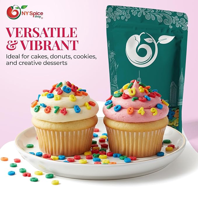 NY Spice Shop Sprinkles (1 Pound, Rainbow Number Sprinkles)