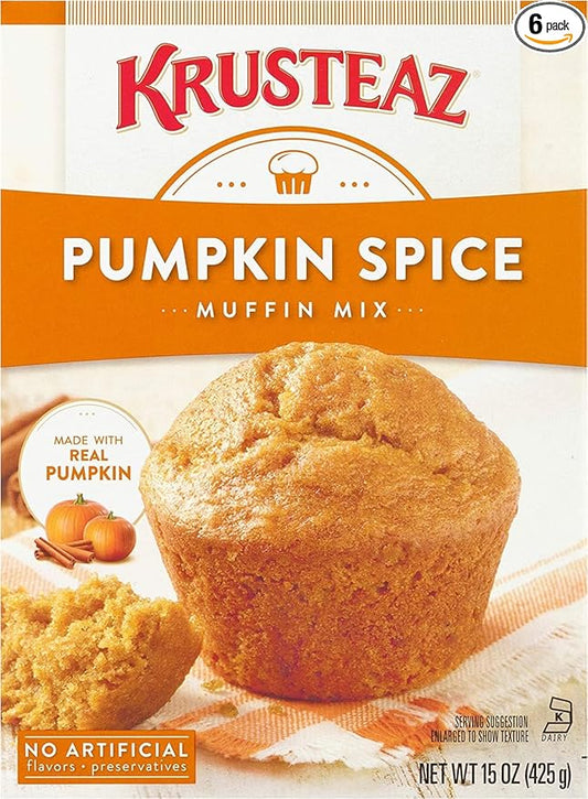 Krusteaz Pumpkin Spice Muffin Mix 15 Ounce (Pack of 6)