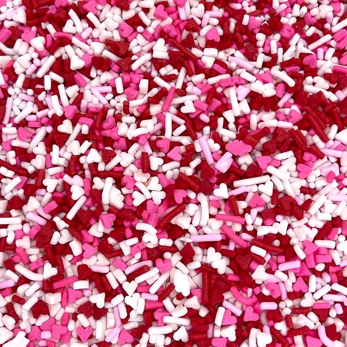 Manvscakes | Valentine sprinkles | Pink and red sprinkles | Jimmies | Cookie sprinkles | Edible sprinkles | Sprinkle mix (7.8 ounce)