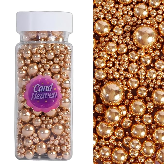 White Pearl Sprinkles and Edible Pearls, 120g (4.23oz), Cake Decorating Supplies, Shiny Cake Pearls for Cookies, Cupcakes, Cake Decorating