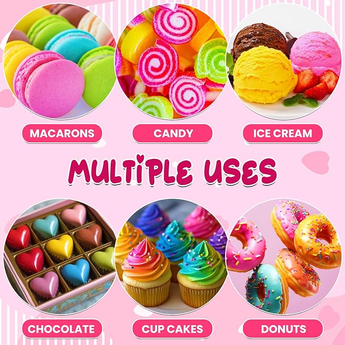 Oil Based Food Coloring - 10 Colors x 20ml Food Coloring for Chocolate, High Concentration Food Grade Food Dye for Baking, Candy, Icing, Fondant, Cake Decoration - 0.7 Fl.Oz/bottles