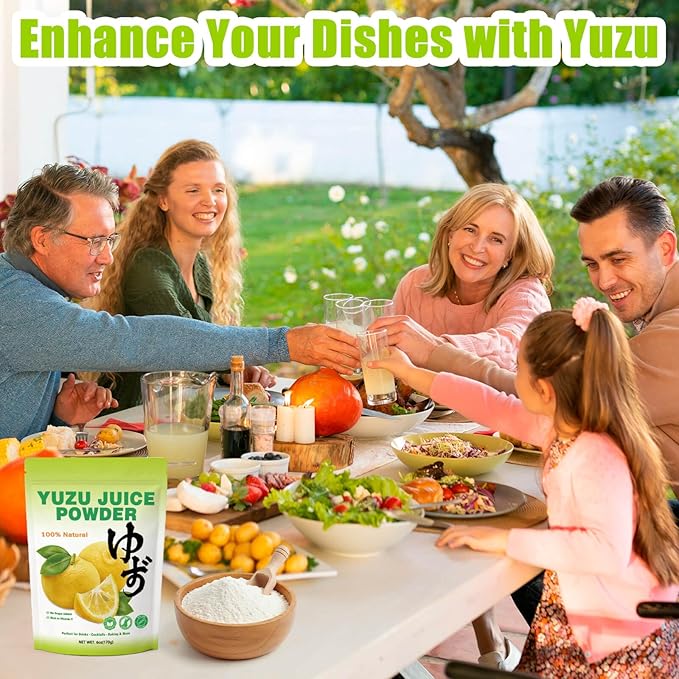 6oz Yuzu Juice Powder - Tangy Japanese Citrus Mix for Drinks, Cocktails, Baking - Instant Yuzu Powder with No Added Sugar for Cooking, Beverages, and More