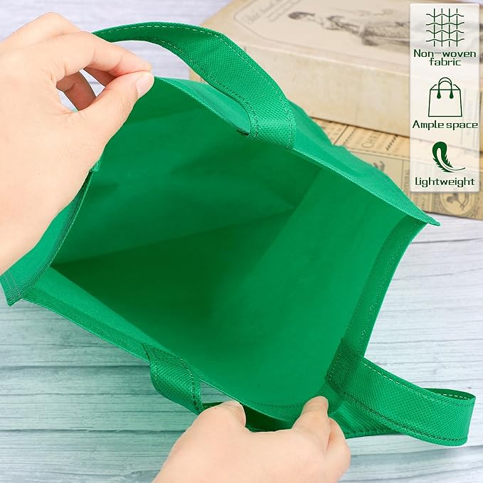Aneco 24 Pack Party Non-Woven Gift Bags Reusable Tote Bags in Bulk Rainbow Goody Bag with Handles for Birthday Party Supplies (11.5 x 11.5 Inches)