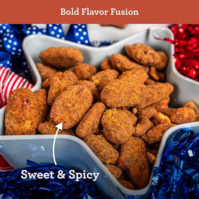 HUDSON PECAN COMPANY: Sweet Heat Georgia Pecans | Perfectly Balanced Roasted Sweet Flavor with a Little Kick (Heart Healthy Gourmet Candied Nut Snack, Great for Salads or Snacking), 8 oz Resealable Pouch