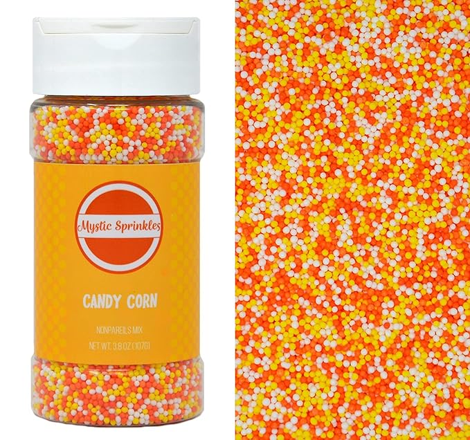 Mystic Sprinkles Autumn/Fall Sprinkle Mixes (Candy Corn Nonpareils Mix 3.8oz)