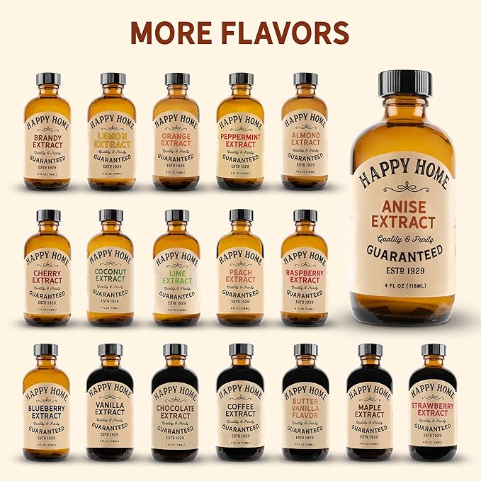 Happy Home Pure Anise Extract - Certified Kosher, 4 oz.
