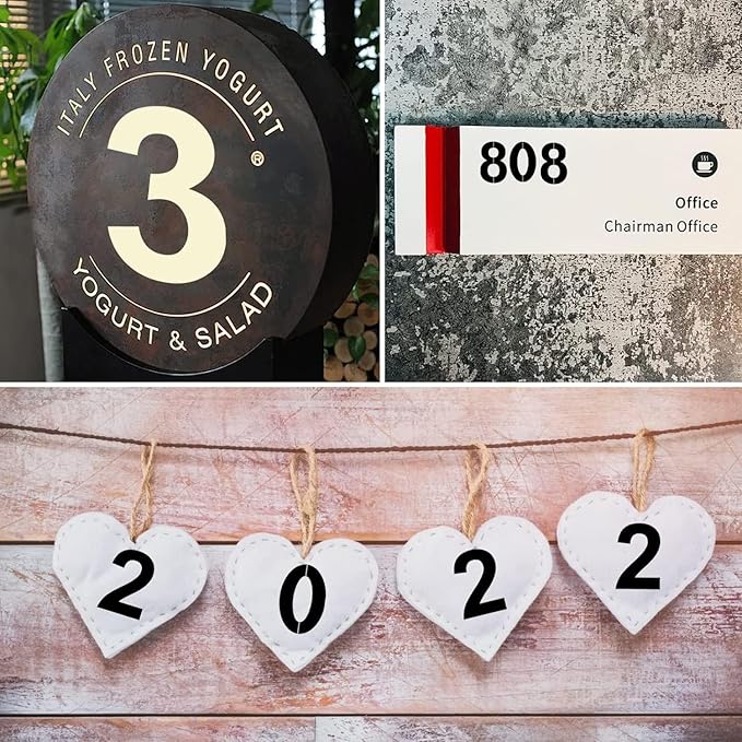 4 Inch Plastic Number Stencils - Reusable Digital Painting Templates for Cake Decorating