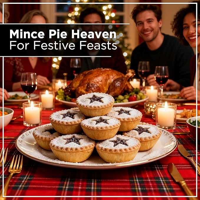 Mince Pie Baking Pan 12 Cup - Jam Tart Pan - Commercial Grade Premium Non Stick Carbon Steel - Food Safe Easy Clean Shallow Patty Tins for Baking Tart Tray
