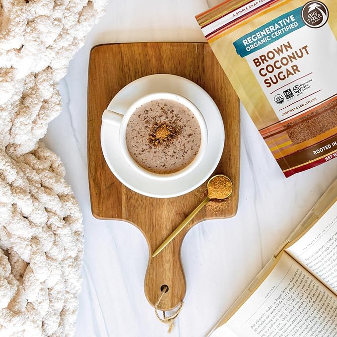 Big Tree Farms Organic Brown Coconut Sugar - Coconut Palm Sugar, Unrefined, Fine Crystals, Cane Sugar Replacement, Coconut Blossom Nectar, Vegan, Perfect for Baking - 1 Pound (Pack of 6)