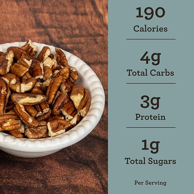 HUDSON PECAN COMPANY | Fresh Fancy Georgia Pecans Pieces | Local, Rich & Flavorful, Kosher Certified | Ideal for Baking, Cooking, Desserts, Salads & Snacking, 12 oz Resealable Pouch