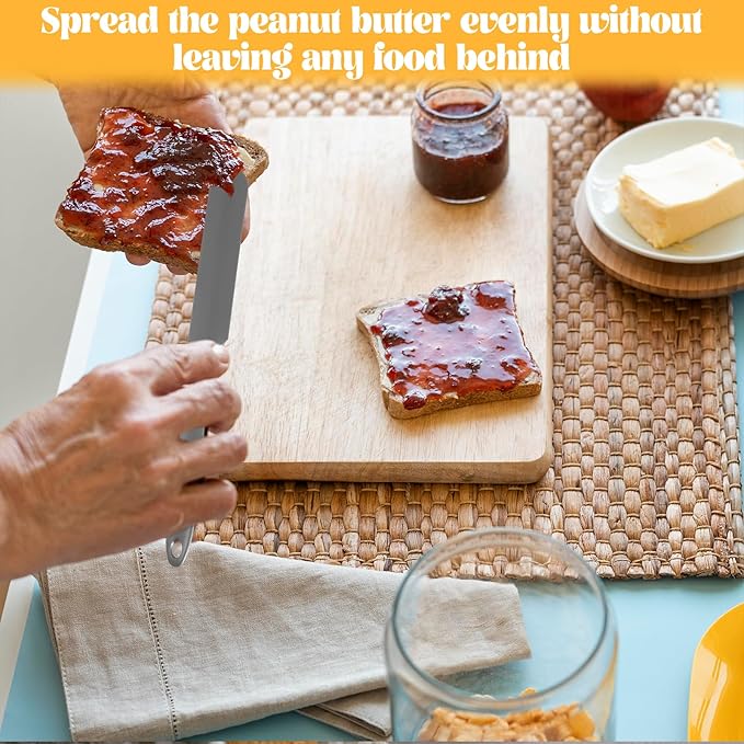 Silicone Jar Spatula Non-Stick Sourdough Scraper Tool Sourdough Stirring Stick Skinny Rubber Spurtle Long Handle Baking Cooking Tool for Scraping Icing Bread Cream Jam