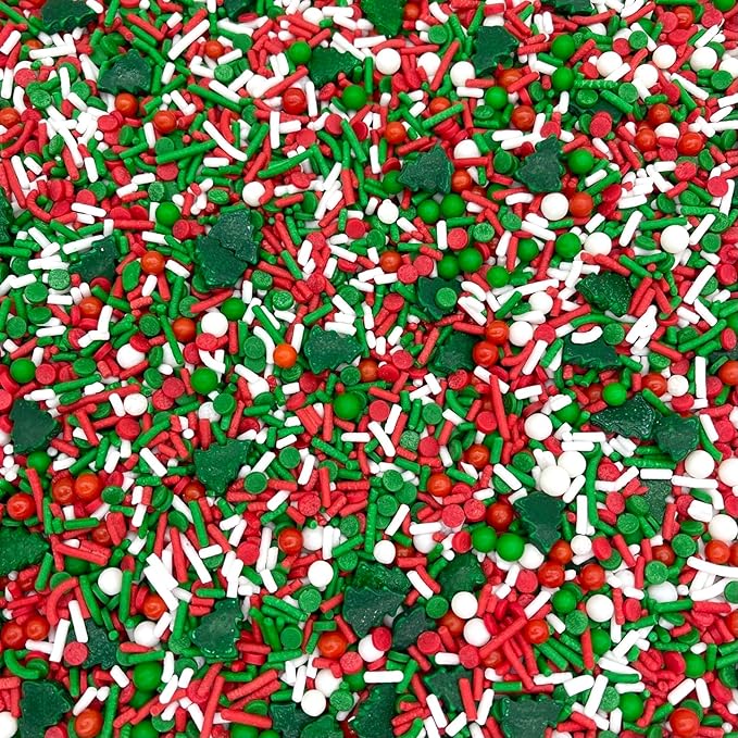 Elfin Around Sprinkle Medley | Christmas Sprinkles | Cookie Sprinkles | Cake Sprinkles | Holiday Sprinkles | Jimmies | Manvscakes | 8 Ounce Bag