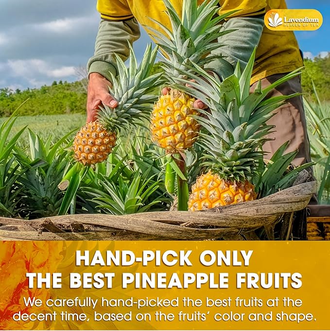 Lavendium, Dried Pineapple Slices 6oz – Premium Quality, Naturally Sweet & Tangy, Tropical Snack, Non-GMO, No Added Preservatives, Resealable Bag. Vegan
