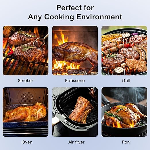 Wireless Bluetooth Meat Thermometer - 2 Probes & App Control, Christmas Birthday Gifts for Men, Smart Digital Thermometer for Cooking, Oven, Smoker, BBQ, Grill