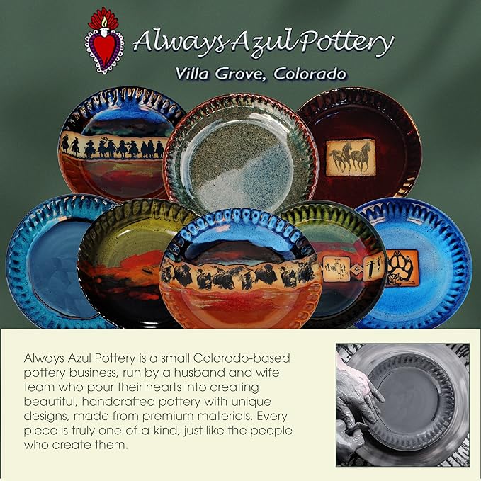ALWAYS AZUL POTTERY Fluted Pie Pan in Seamist Glaze - Handmade Pottery Ceramic Bakeware - Versatile Stoneware & Cookware - Baking Plate Great for Pies, Tarts, Quiche and More