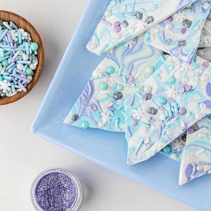 Sweets Indeed Christmas Spinkles, Snowflake Edible Sprinkle Mix, Perfect for Cake Decorations, Baking, Ice Cream, Cookies, Cupcake Topper