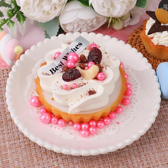 Pink Sprinkle for Cake Decorating, 4 Sizes Pearl Edible Sugar 130g/4.6oz, Cupcake, Ice Cream, Donuts, Macaron Toppings Supplies (2mm, 4mm, 7mm, 1cm) (Pink)