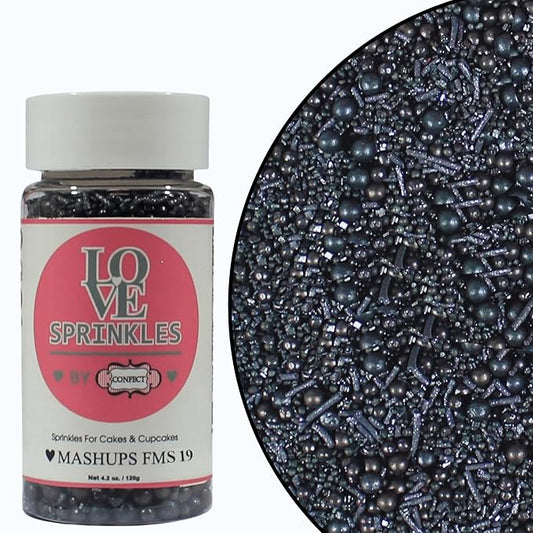 Confect Black Sprinkles – Edible Cake & Cupcake Decorating Sprinkles in Bottle for Baking, Cookies, and Dessert Toppings | Vegan, Gluten-Free, Soy-Free, Dairy-Free, Palm Oil-Free- 4.2 Oz