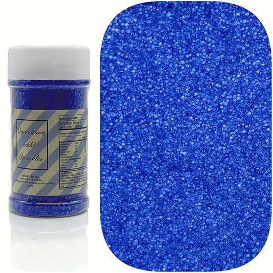 Dynastang Royal Blue Sanding Sugar Sprinkles Edible Sugar Crystals Cake Decoration Cupcake Toppers Cookie Decorating Perfect for Cakes, Cupcakes, Desserts Toppings 3OZ