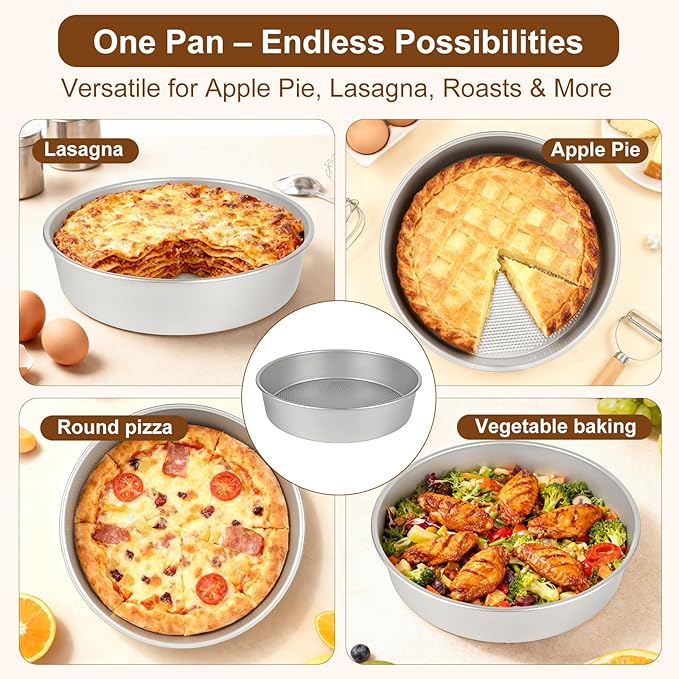 9-Inch Round Cake Pan Set of 2 – Extra Thick Gauge Steel Cake Pans, Honeycomb Texture Non-Stick Coating for Easy Release, Even Heating, Ideal for Layer Cakes, Cheesecakes & Home Baking