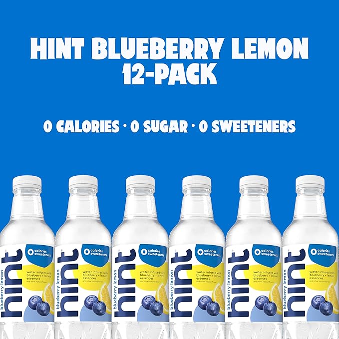 Hint Fruit-Infused Bottled Water, 4-Flavor White Variety Pack - Sugar Free Flavored Water with Zero Calories, Naturally Flavored, and No Artificial Sweeteners - 16 Fl Oz (Pack of 12)
