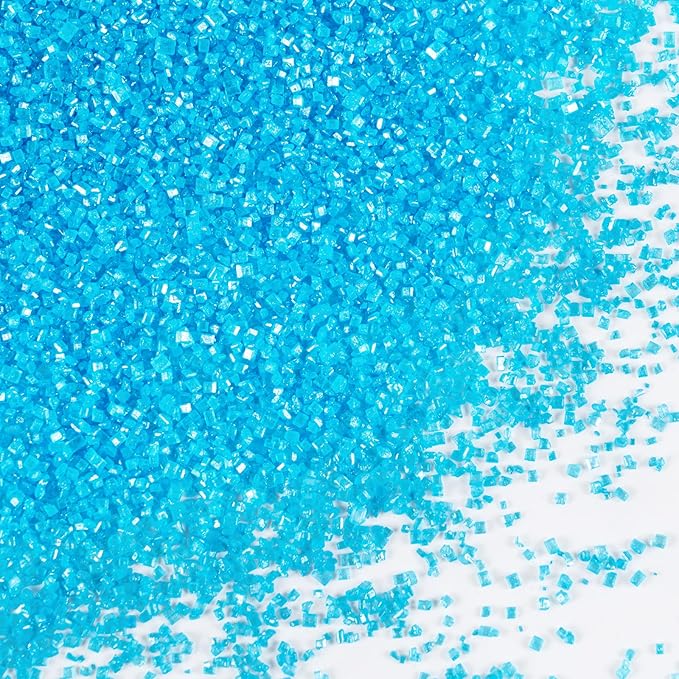 Blue Sanding Sugar 150g (5.3 oz) - Edible Sparkling Sugar for Baking Decorations, Cookies, Cakes, Cupcakes, Ice Cream Toppers - Vibrant Blue Color Sugar Crystals Winter Sprinkles