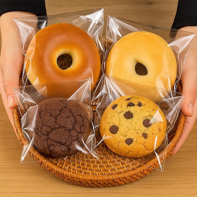 6x9 Inch Cookie Bags, 120 Pcs Clear Self Sealing Cellophane Treat Bags for Candy, Jewelry, Gift Wrapping, Party Favors, Crafts, Cookie Wrappers Self Adhesive