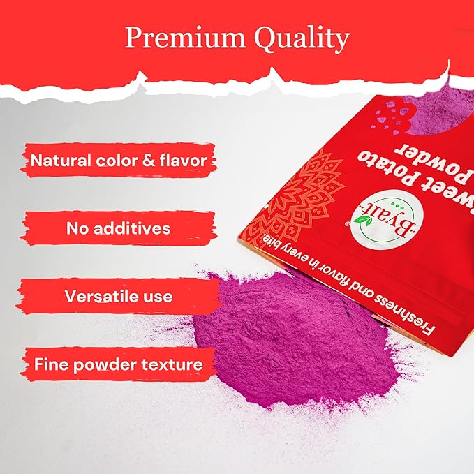 Byait Purple Sweet Potato Powder 12 Oz, No Additives, Natural Purple Food Coloring Powder for Baking, Smoothies, Juices, and Desserts, Vegan, Gluten Free, Non-GMO
