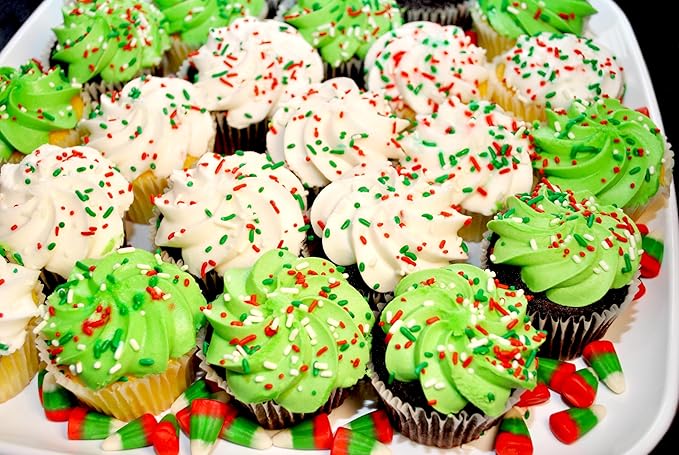 Christmas Sprinkles Bulk - 1.6 Pounds - Holiday Jimmies - Red White and Green Xmas Baking Toppings for Cookies, Cakes, Cupcakes, and More!