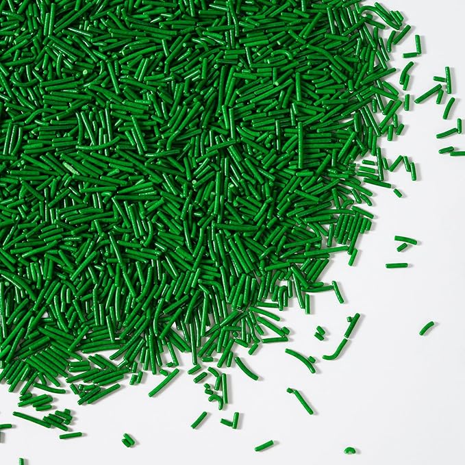 Edible Green Sprinkles, Jimmies Sprinkles, Green Sprinkle for Cupcake, Baking, Cake, Cookies, Donut, Perfect for Christmas, St. Patrick's Day, Spring Theme, and Easter(120g/4.23oz)