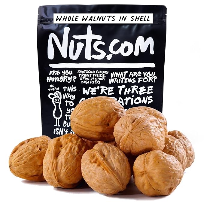 Nuts.com Whole Walnuts in Shell, 2 lbs – Fresh Unshelled Raw Walnuts with Buttery, Nutty Flavor